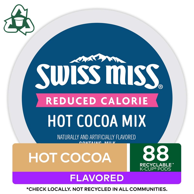 Swiss Miss Reduced Calorie Hot Cocoa, Keurig Single Serve K-Cup