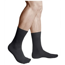 vitsocks Men's 100% Cotton Ultra Thin Summer Socks (3 Pairs) Lightweight Cotton Socks Plain Size 39 42 43 46, black