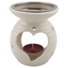 Ceramic Heart Incense Burner - With Stainless Steel Strainer &