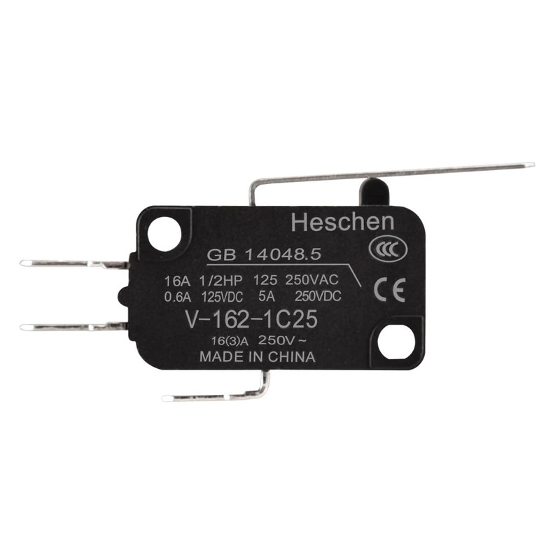 Heschen Micro Switch, V-162-1C25, SPDT, Short Hinge Lever, 16A 250VAC,