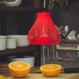 MISS MOLLY 4er Set rot, Lampenschirme für Weingläser, Jubiläum Verlobung Hochzeit Dekoration, Tischdeko, Weinzubehör, originelles Geschenk für Weinliebhaber, excl. Weinglas