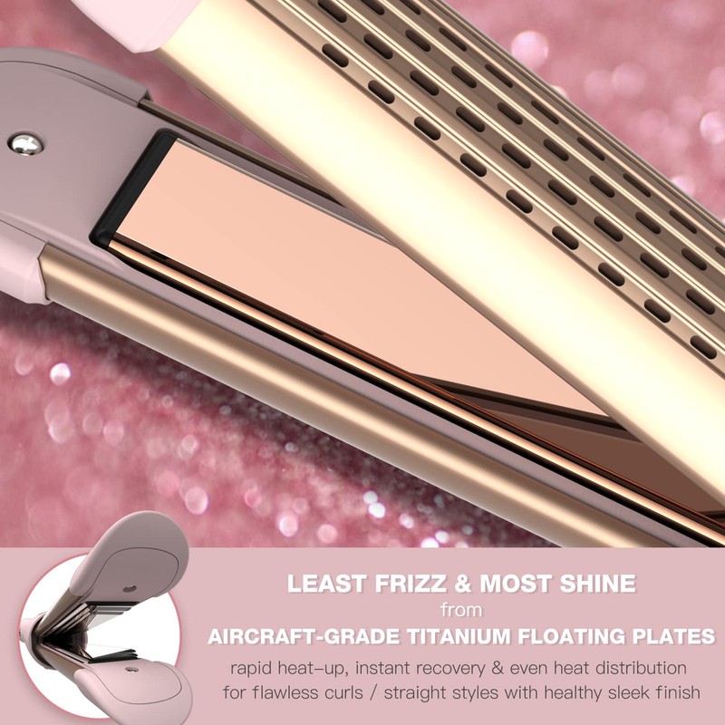 MIRACOMB Cool Air Curler Titanium Curling Wand 2 in 1