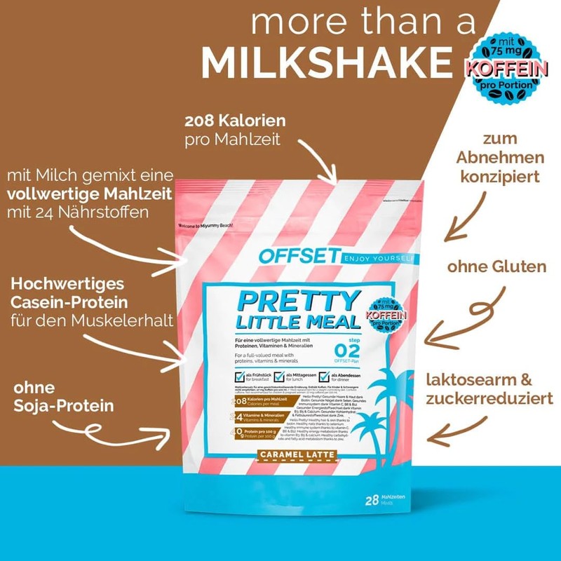 Pretty Little Meal Caramel Latte von OFFSET Nutrition, leckerer Milchshake