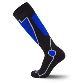 Pure Athlete Midweight Ski Socks - Warmest Winter Thermal Socks for Men Women Skiing Snowboarding Hiking Hunting (L, Black/Blue)
