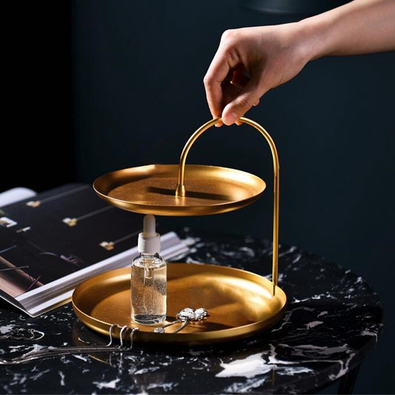 2 Tier Jewelry Tray Elegant Simple Sturdy Stable Metal Multi