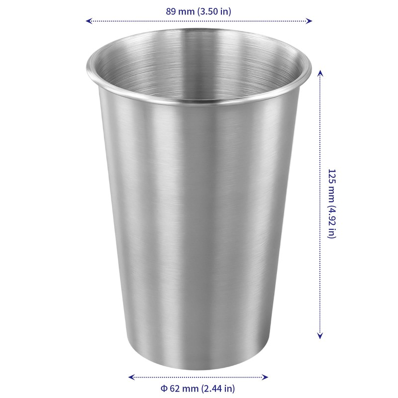 SOUJAP 10 PCS 16 oz Stainless Steel Cups, 500 ml