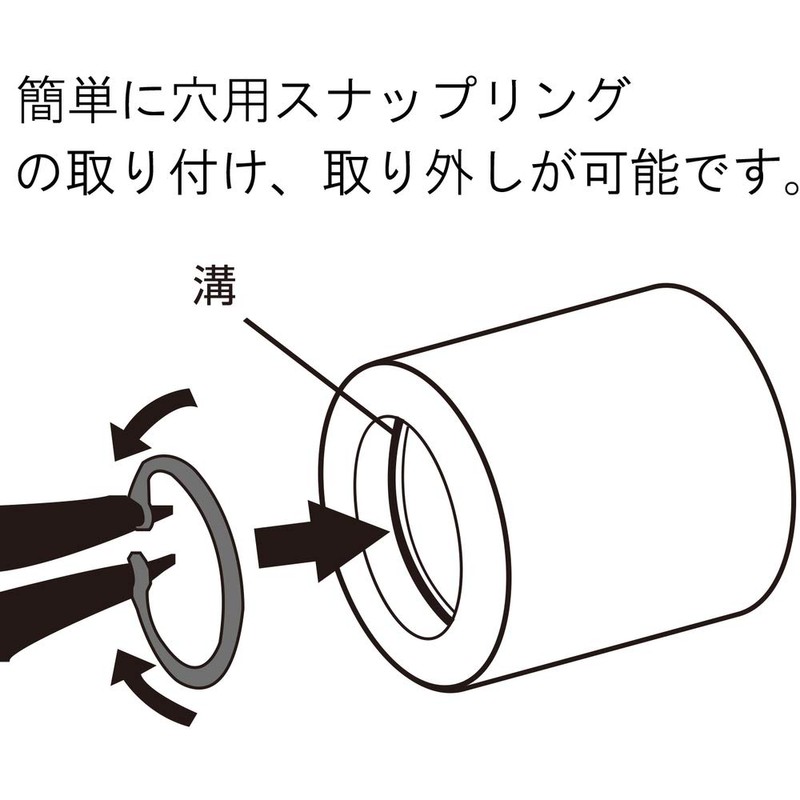 ENGINEER Engineer Snap Ring Pliers for Holes, C-Shape, Round/Bevel, PZ-18,