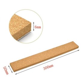 Cork Bulletin Board Strip Tiles, 6 Pack with 50 Push Pins, Wall Mount for Notes and Memos