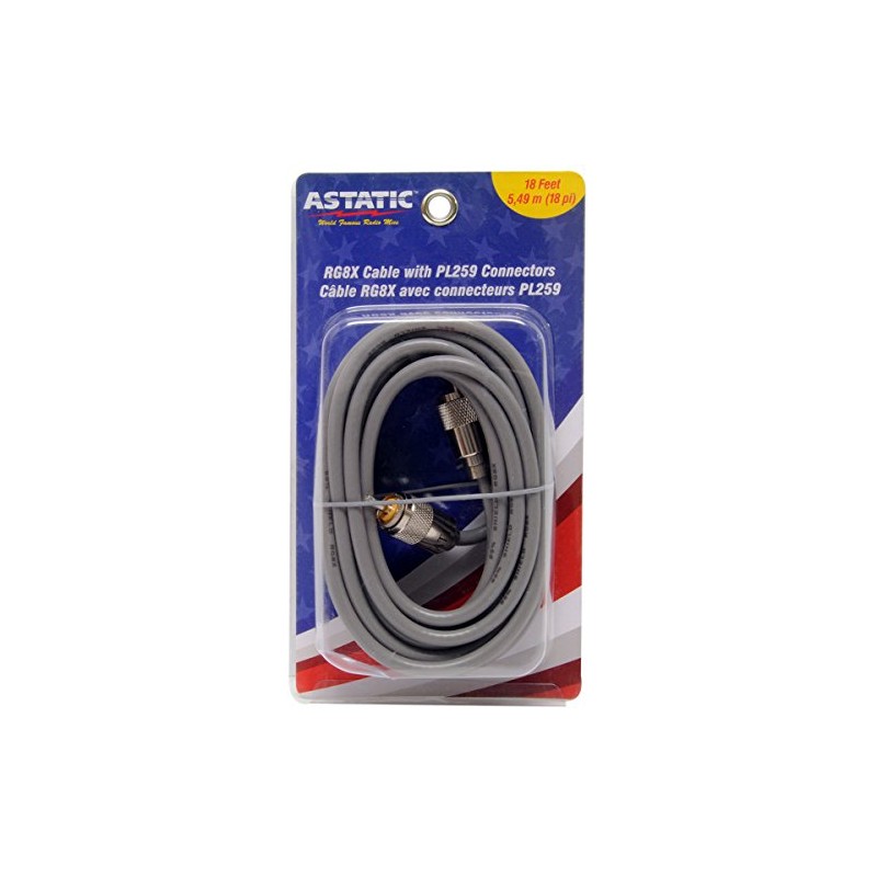 Astatic 302-10267 Gris Cable coaxial Mini 8 de 18 pies