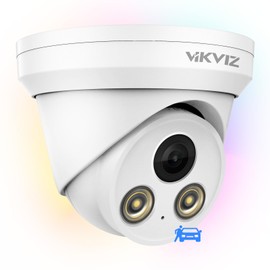 Compatible with Hik Vision 5MP Full Color PoE IP Camera,Outdoor PoE Turret Security Camera with F1.0 Lens Super Aperture,Human/Vehicle Detection,Built-in Mic,IP67, So ny COMS Sensor