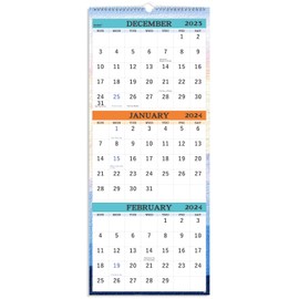 2024 Wall Calendar - December 2023 - January 2025, 3-Month Display Vertical Calendar 2024, Calendar Planner 2024, 11" x 26", Large, Lay- Flat, Perfect for Your Busy Schedule