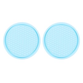 sourcing map 2pcs Car Cup Coasters Universal PVC Car Cup Mats Non-Slip Cup Holder Insert Coasters Car Interior Accessories, Sky Blue