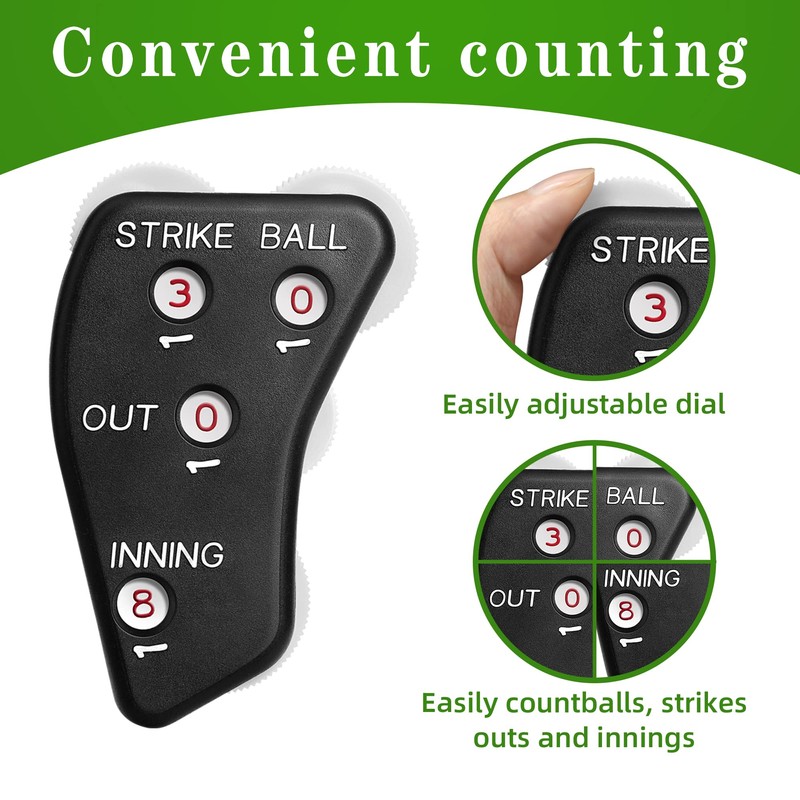Watayo 6 Pcs 4 Wheel Baseball Umpire Clicker -Black Umpire