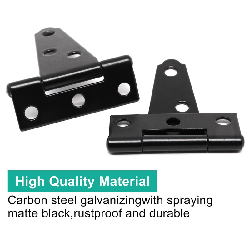 BUXIMN 6 Pack T Hinge, 2inch Mini Door Hinges Outdoor