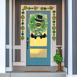Northlight Happy St. Patrick's Day Ribbon Wreath with Leprechaun Hat - 24" - Unlit
