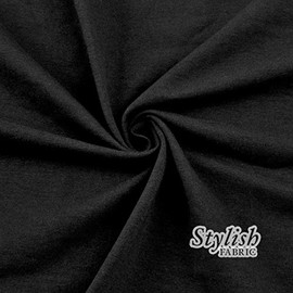 Cotton Spandex Jersey Knit Fabric Combed 10oz (Black)