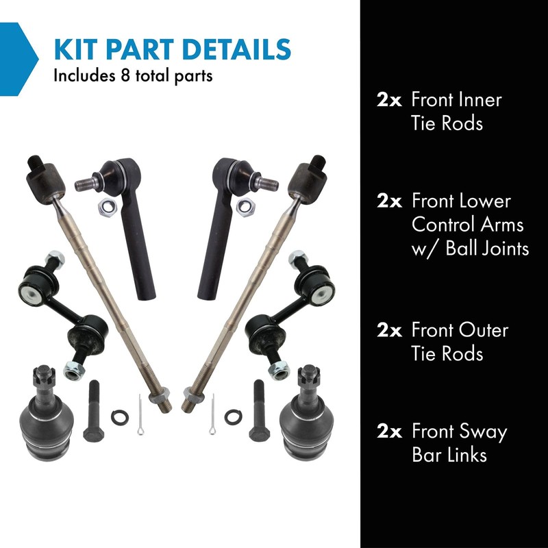 TRQ Front Steering & Suspension Kit Ball Joint Sway Bar