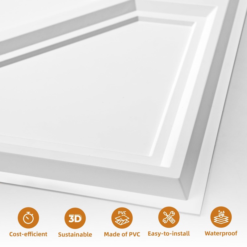 WOWSTAR 12-Pack 24"x24" Drop Ceiling Tiles, 3D Decorative Glue Up