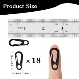 18pcs Small Carabiner Clip Mini, Carabiner Keychain Clip, Replacement Carabiner for Keys Clip, Mini Carabiner Clips, Carabiner Small