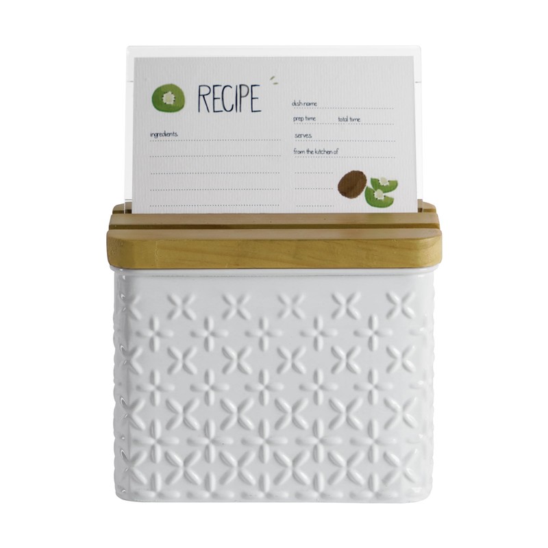 HOME PALETTE Recipe Box with Cards and Dividers Set 4x6
