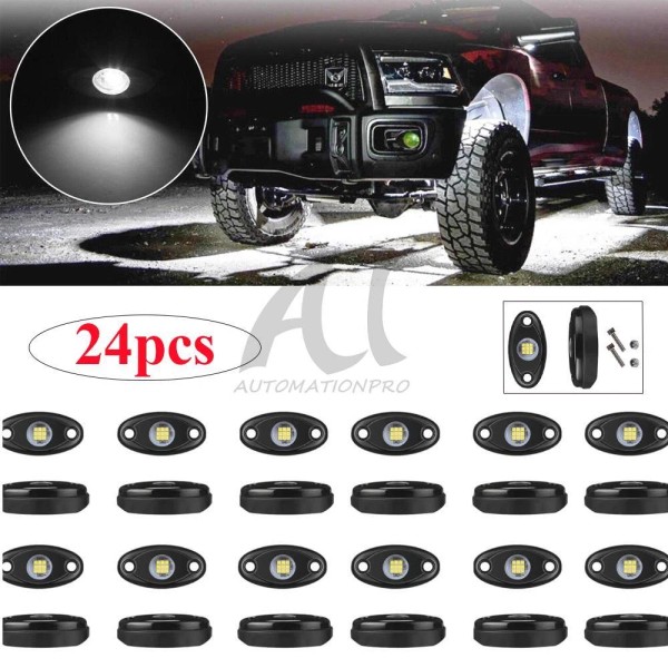 automationpro 48x LED Rock Lights Pure White Underbody Trail Rig