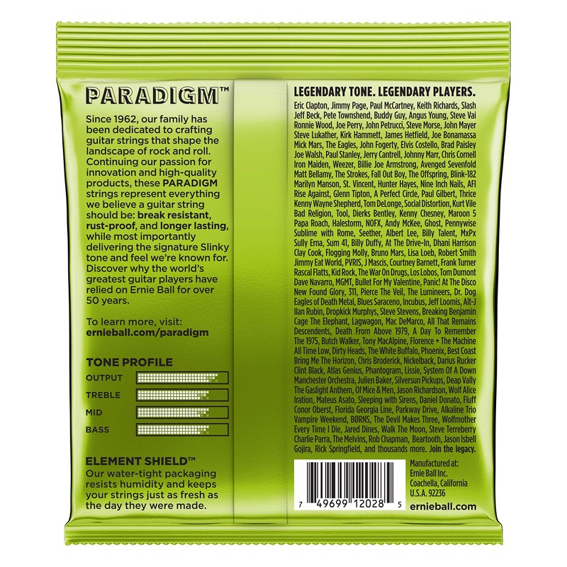 12 PACK Ernie Ball 2028 Paradigm Electric Guitar Strings, Regular