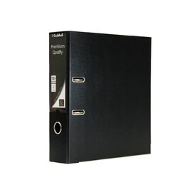 Exacompta - Ref 222/2000Z - Guildhall - A4 Lever Arch File, 70mm Spine, 75mm Rings, 650 Sheet Capacity, 2 Ring, Label Holder on Spine, Finger Hole for Easy Retrieval - Black