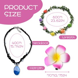 Girls Princess Ocean Costume Accessories Necklace Accessories Headband, Ocean Pendant, Luminous Necklace, Hand-Braided Necklace with Pendant, Party Necklace for Women and Girls