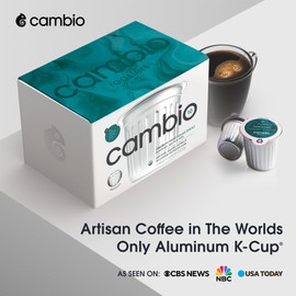 Cambio Roasters® House Blend Coffee Pods House Blend K Cups Recyclable, 34% More Flavor, Ecofriendly, Reduced Low Acid, Medium Roast, 10 Count, KCup Compatible, 100% Arabica Beans