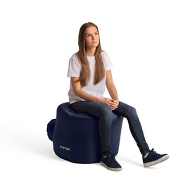 Softybag Pallet - inflatable Air Pallet, anti Leakage Camping Chair for Outdoor, Inflatable Seat, Portable Seating Camping Accessories for Lakeside, Mountain, Beach for Men and Women (Navy Blue)