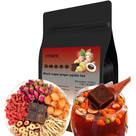 Black sugar ginger tea, independent triangular bag, red dates, cinnamon, goji berries, and double red rose flavors, ginger tea 300g (10x30 pack grams)