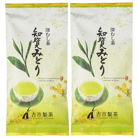 Chiran-cha 10004000-2 Deep Mushi Tea Chiran Midori Sai, 3.5 oz (100 g), Set of 2