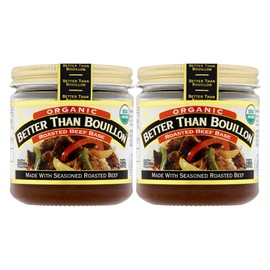 Better Than Bouillon Organic Roasted Beef Base, Made with Seasoned Roasted Beef, USDA Organic, Blendable Base for Added Flavor, 38 Servings Per Jar 8 Ounce (Pack of 2)