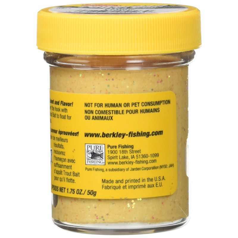 Berkley PowerBait Glitter Trout Bait,Yellow,1.75 Ounce Jar