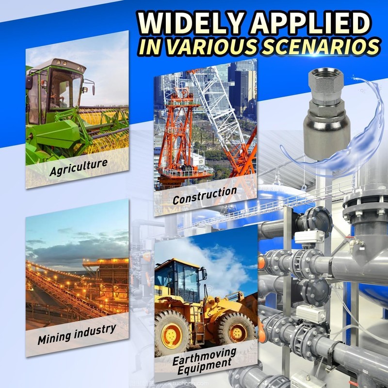 AKM 12-Pack 1/4" Hose x 1/4" JIC 37° Female Hydraulic