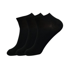 Jasmine Silk 3 pairs Men's Bamboo Trainers socks (Black)