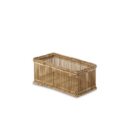 Design Ideas Liana Rectangular Storage Box, Small Hand Woven Rattan Storage Basket for Organization/Decoration, Honey