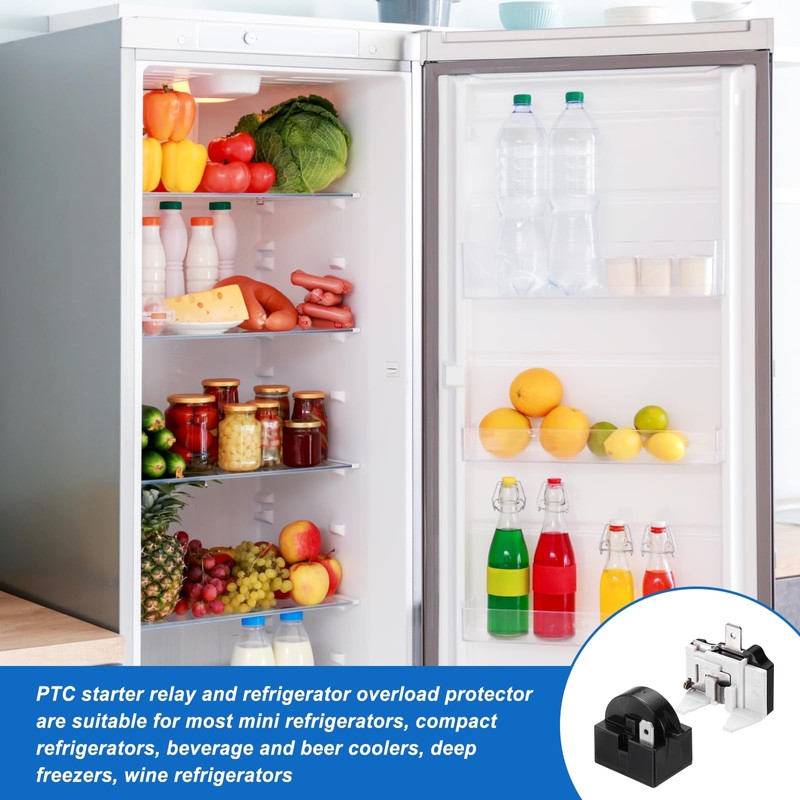 sourcing map 3 Set PTC Refrigerator Starter Relay 4.7 Ohm