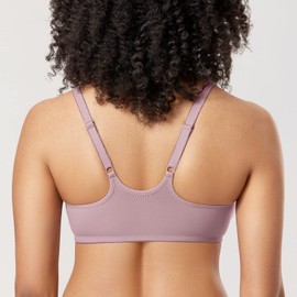 DELIMIRA Women's Front Closure Racerback Bras Plus Size Full Coverage Supportive Underwire Plunge Unlined Bra Mauve Shadows 42DD