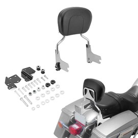 Detachable Sissy Bar Passenger Backrest with 4-Point Docking Hardware Kit Compatible with Harley Touring Electra Glide Road King Street Glide 1997-2008