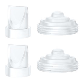 2PCS Duckbill Valves & 2PCS Diaphragm Compatible with Momcozy M5 Wearable Breast Pump, Replacement Pump Parts Accessories Compatible for M5 Momcozy, Not Original Mom Cozy Accessories