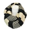aesthetinc Chunky Stripe and Dot Pattern Knit Infinity Loop Scarf