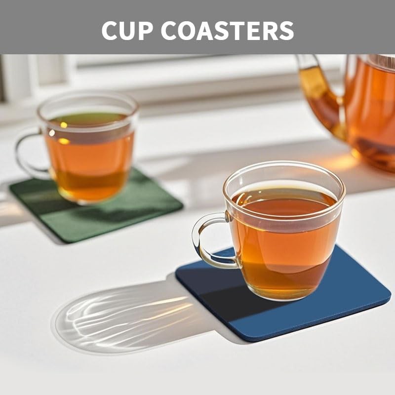 6 PCS Double Color Cup Coasters (Pink Grey)