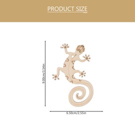 NUOBESTY 50 Sets of Unfinished Wooden Lizard Cutouts Blank Wood Lizard Slices to Paint Lizard Shape Wooden Chip Crafts Wood Animal Pendants for DIY Home Hanging Decors