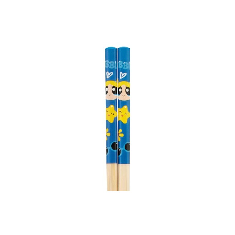 Skater ANT4-A Power Puff Girls Bubbles Bamboo Safety Chopsticks 8.3