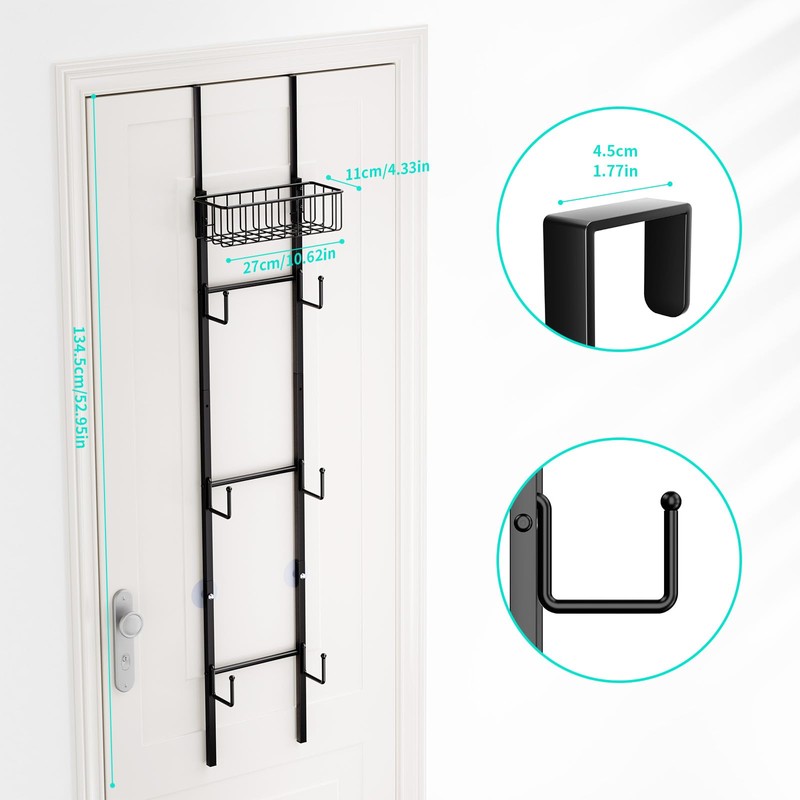 HapiRm Over Door Hat Rack - Wall Mounted Hat Organizer