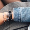 CHAMOON® Women's Star Charm Pendant 925 Sterling Silver Leather Bracelet,
