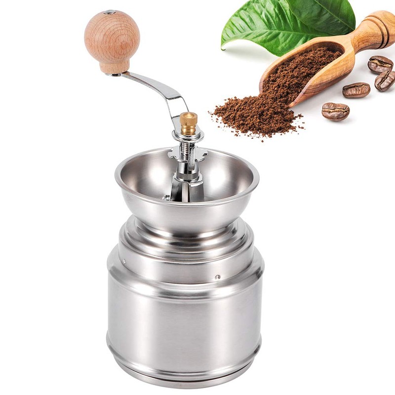 Portable Stainless Steel Manual Coffee Grinder Convenient Adjustable Coffe Bean
