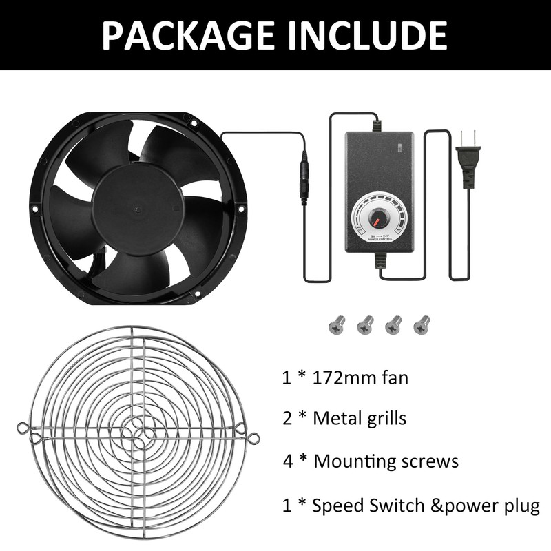 172mm DC 17251 Axial Ventilation Fan (3500RPM) - High-Speed Dual