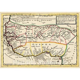 Historic Pictoric Map, 1732 Negroland and Guinea : with The European settlements Explaining What Belongs to England, Holland, Denmark et Cetera, Vintage Wall Art : 34in x 24in